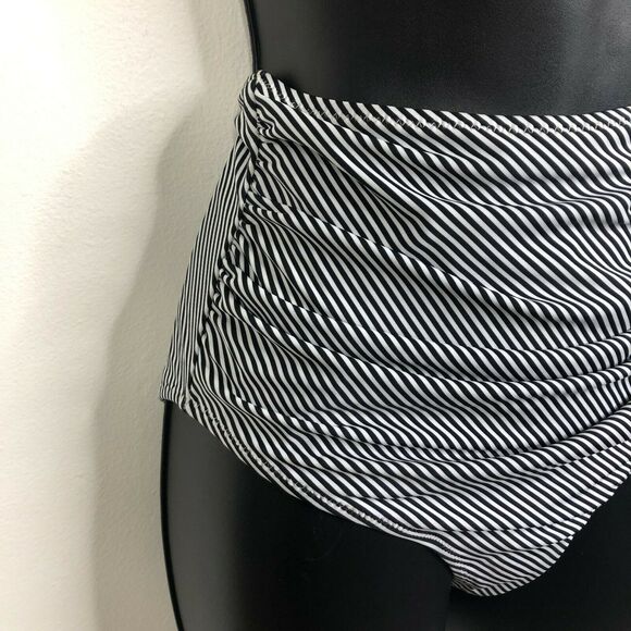 NWT Cupshe Women’s Falbala High Waist Striped Bikini Bottoms Size XS - Picture 4 of 8